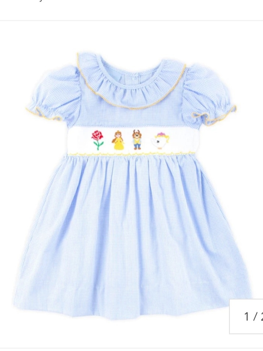 2T Smocked Beauty And The Beast Dress